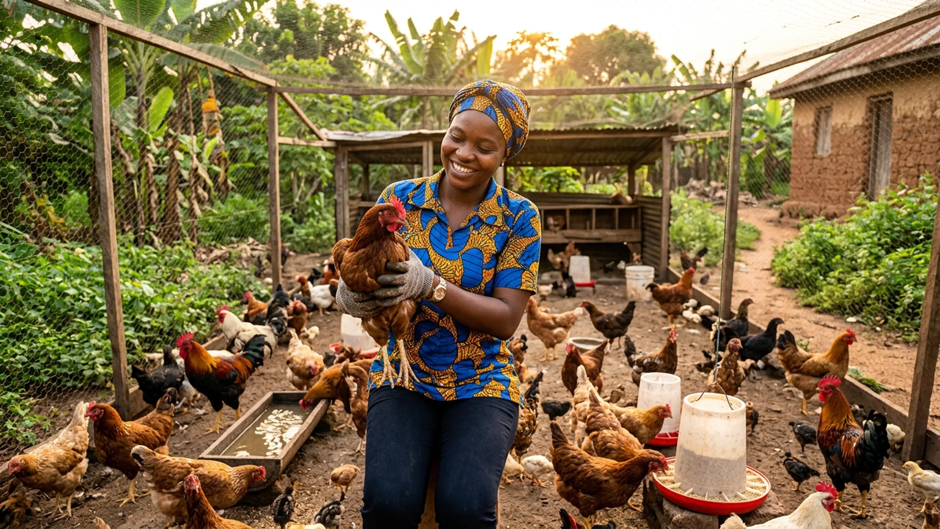 Young Nigerian farmer tending livestock